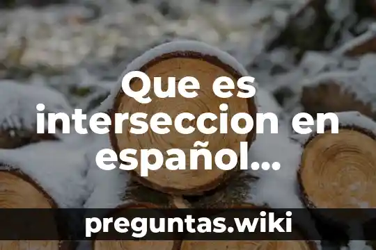 Que es interseccion en español ejemplos