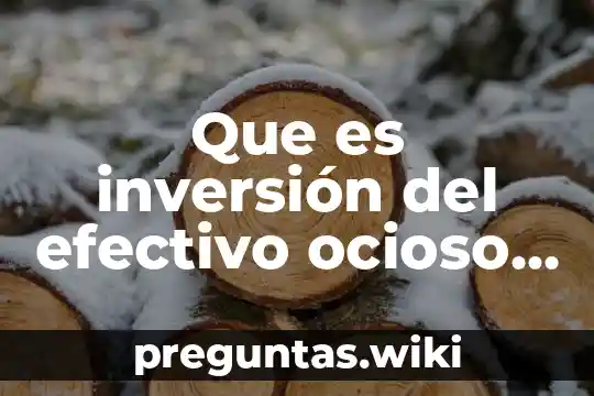 Que es inversión del efectivo ocioso definicion