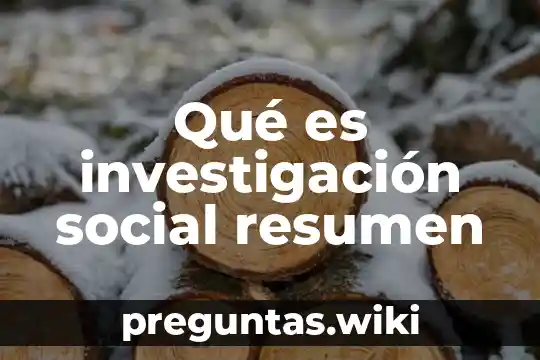 Qué es investigación social resumen