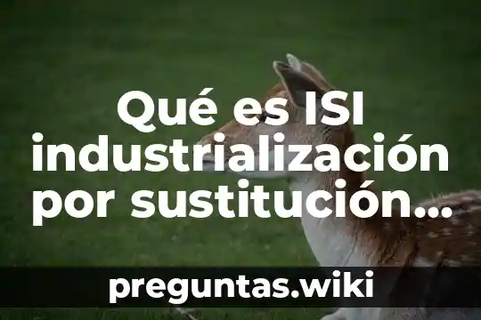 Qué es ISI industrialización por sustitución de importaciones