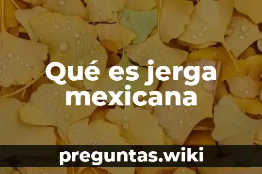 Qué es jerga mexicana