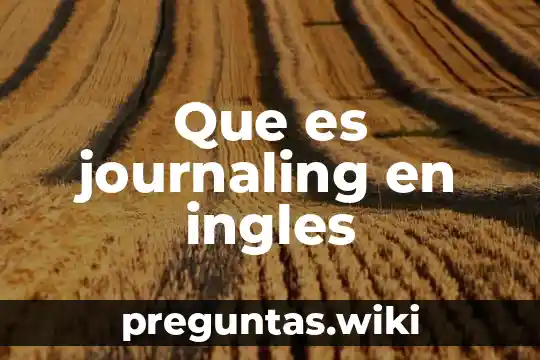 Que es journaling en ingles