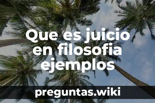Que es juicio en filosofia ejemplos