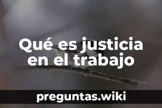 Qué es justicia en el trabajo