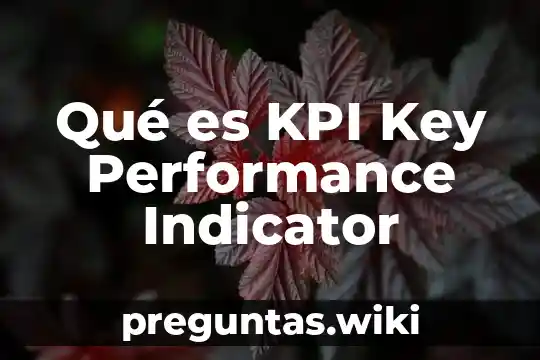 Qué es KPI Key Performance Indicator