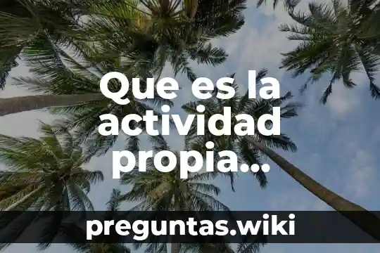 Que es la actividad propia concepto