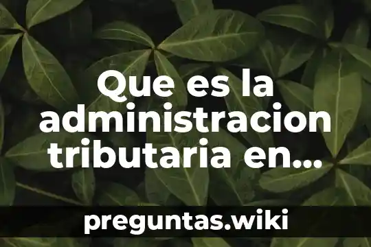 Que es la administracion tributaria en venezuela