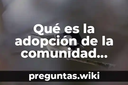 Qué es la adopción de la comunidad local