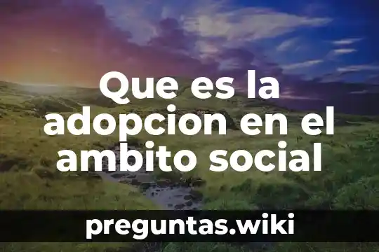 Que es la adopcion en el ambito social