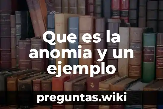Que es la anomia y un ejemplo
