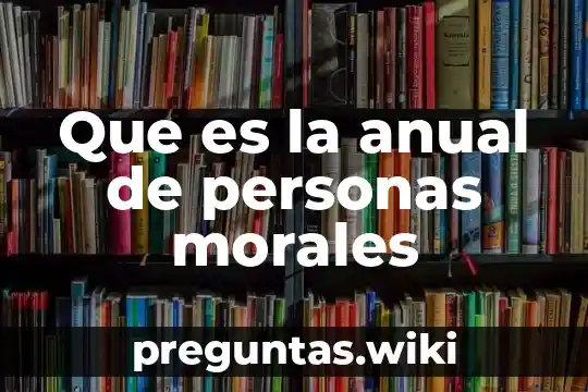 Que es la anual de personas morales