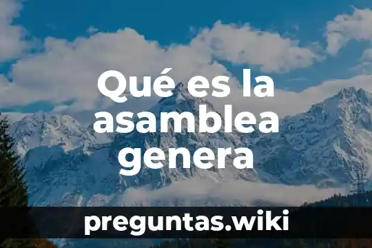 Qué es la asamblea genera