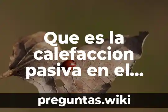 Que es la calefaccion pasiva en el diseño arquitectura