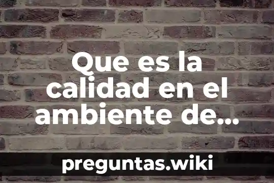 Que es la calidad en el ambiente de los negocios