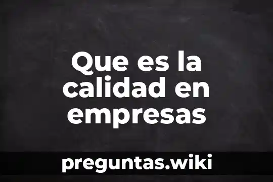 Que es la calidad en empresas