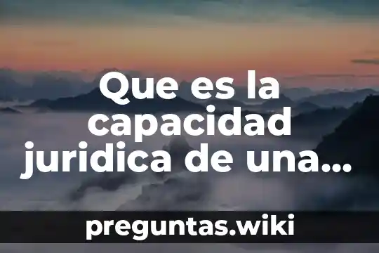 Que es la capacidad juridica de una persona moraral