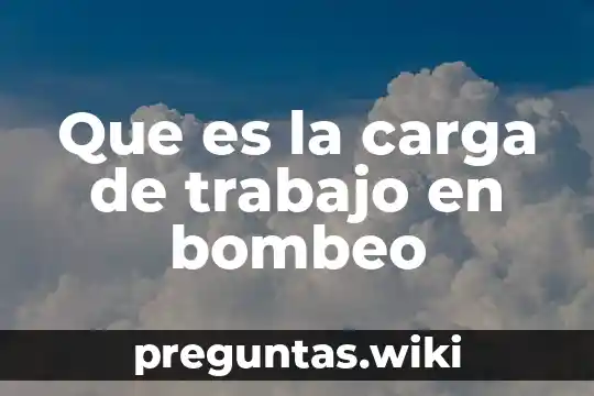 Que es la carga de trabajo en bombeo
