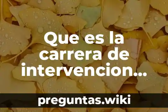 Que es la carrera de intervencion educativa