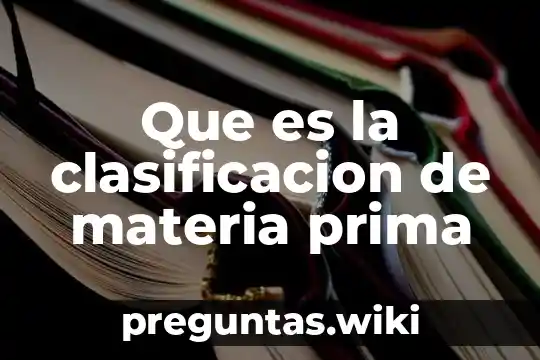 Que es la clasificacion de materia prima