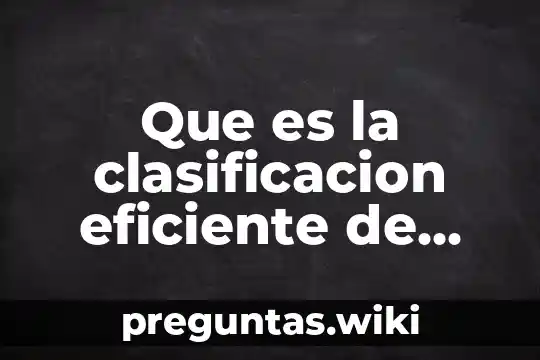 Que es la clasificacion eficiente de informacion
