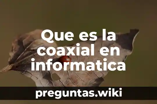 Que es la coaxial en informatica
