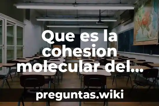Que es la cohesion molecular del agua