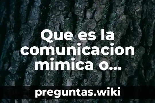 Que es la comunicacion mimica o gestual