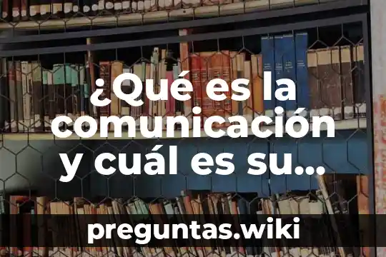 ¿Qué es la comunicación y cuál es su función?