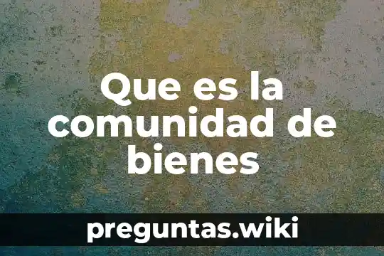 Que es la comunidad de bienes