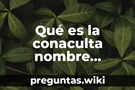 Qué es la conaculta nombre objetivo sus funciones y características