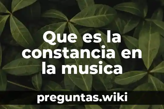 Que es la constancia en la musica