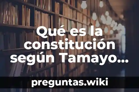 Qué es la constitución según Tamayo y Salmorán