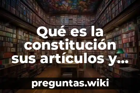 Qué es la constitución sus artículos y funciones