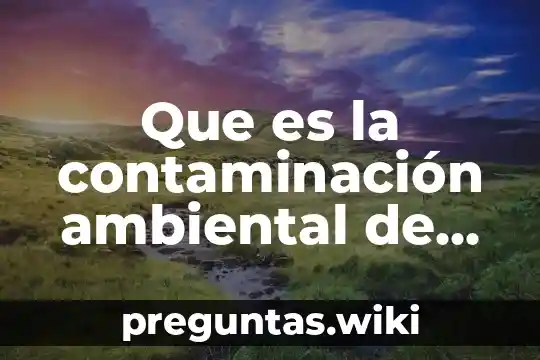 Que es la contaminación ambiental de aguas