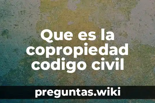 Que es la copropiedad codigo civil