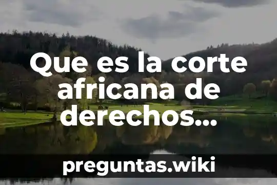 Que es la corte africana de derechos humanos