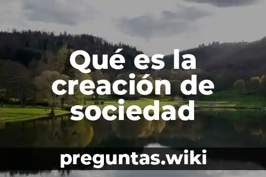Qué es la creación de sociedad