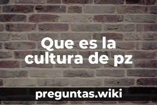 Que es la cultura de pz
