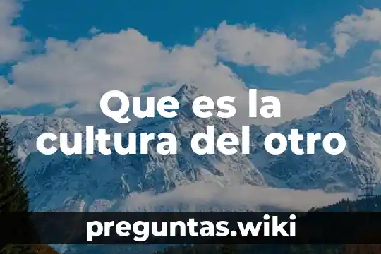 Que es la cultura del otro