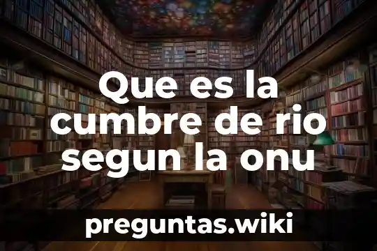 Que es la cumbre de rio segun la onu