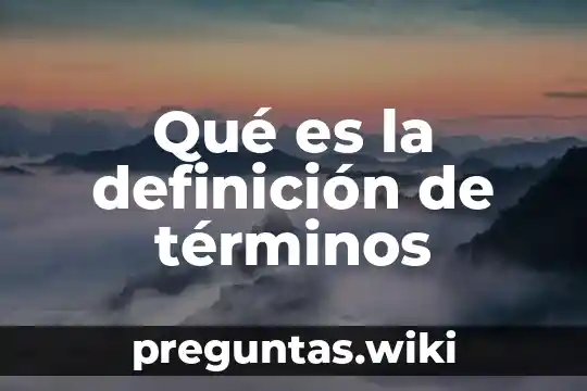 Qué es la definición de términos