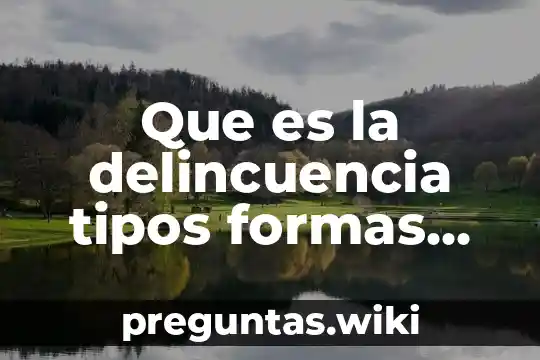 Que es la delincuencia tipos formas consecuencias de la delincuencia