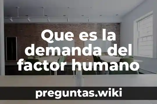 Que es la demanda del factor humano