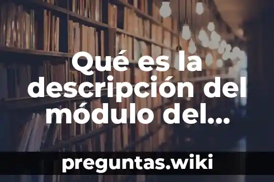 Qué es la descripción del módulo del sistema