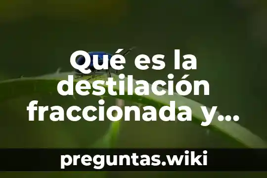Qué es la destilación fraccionada y cuáles son sus aplicaciones