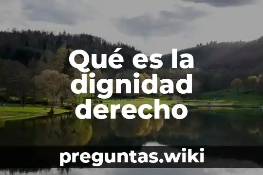 Qué es la dignidad derecho