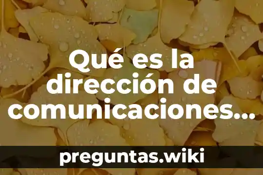 Qué es la dirección de comunicaciones y telecomunicaciones