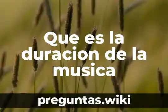 Que es la duracion de la musica