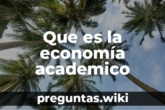 Que es la economía academico