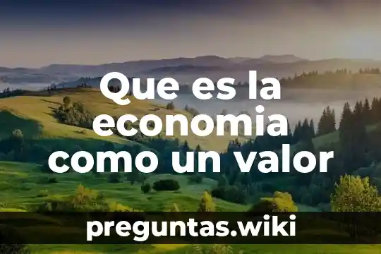Que es la economia como un valor